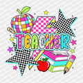 Teacher Bright Checkered DTF Transfer - PrintPony