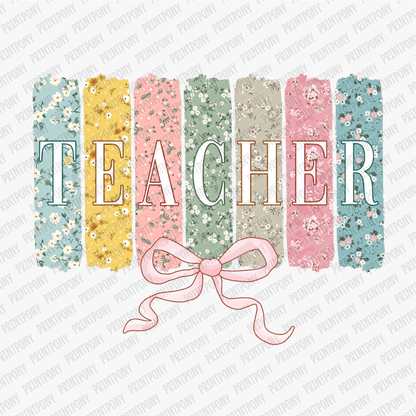 Teacher Coquette Brushstrokes DTF Transfer - PrintPony™