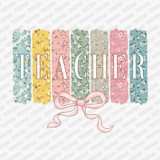 Teacher Coquette Brushstrokes DTF Transfer - PrintPony™