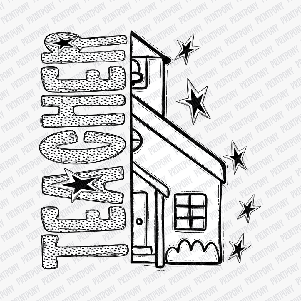 Teacher Dotted DTF transfer - PrintPony