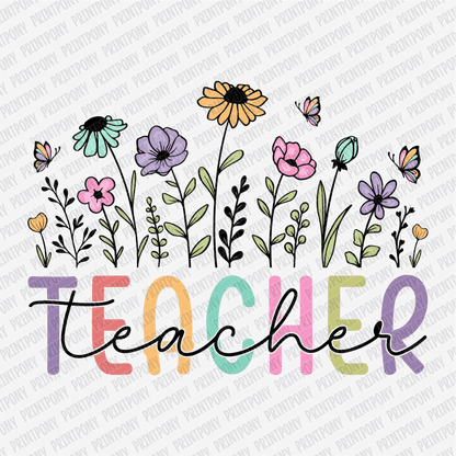 Teacher Floral Coquette - DTF Transfer - PrintPony®