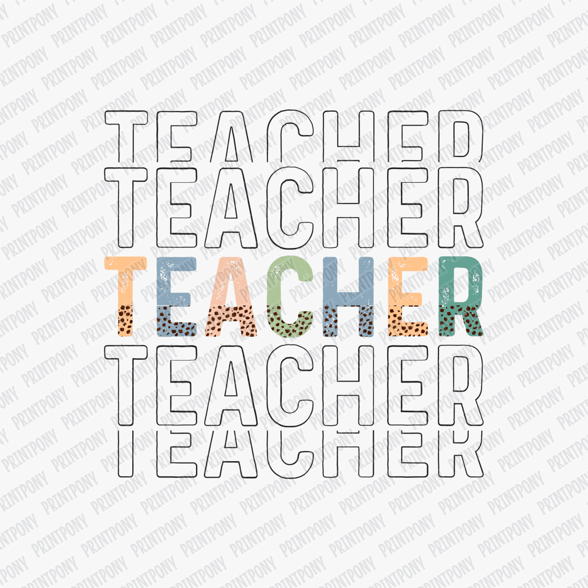 Teacher Leopard Print DTF Transfer - PrintPony™