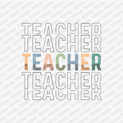 Teacher Leopard Print DTF Transfer - PrintPony™