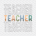 Teacher (Leopard Text) DTF Transfer - PrintPony