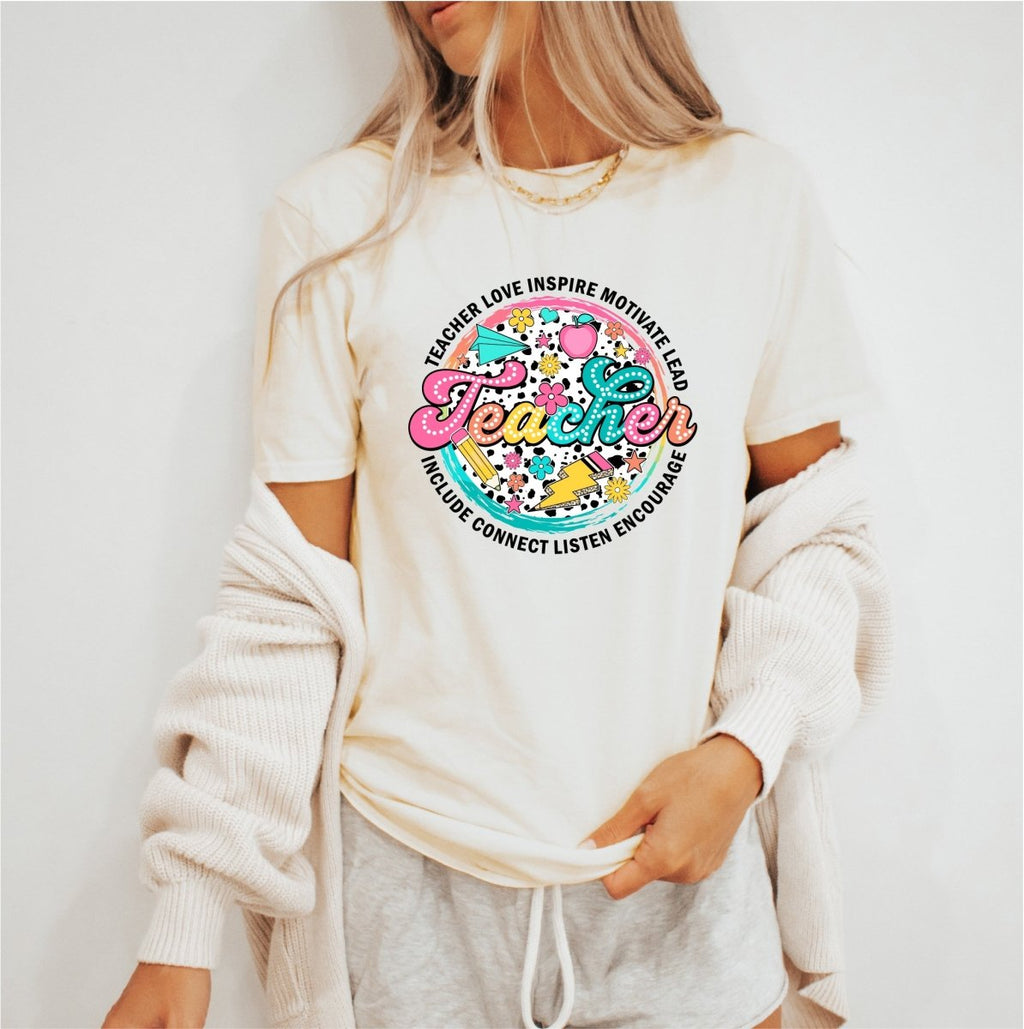 Teacher, Love, Inspire, Motivate DTF Transfer - PrintPony™