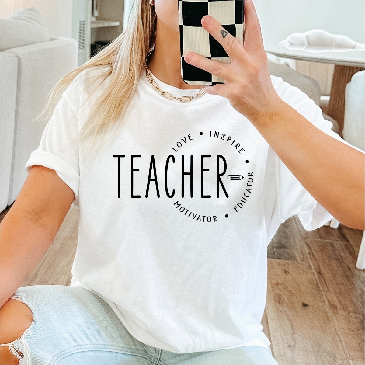 Teacher, Motivator, Educator (Black) - DTF Transfer - PrintPony