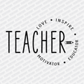 Teacher, Motivator, Educator (Black) - DTF Transfer - PrintPony
