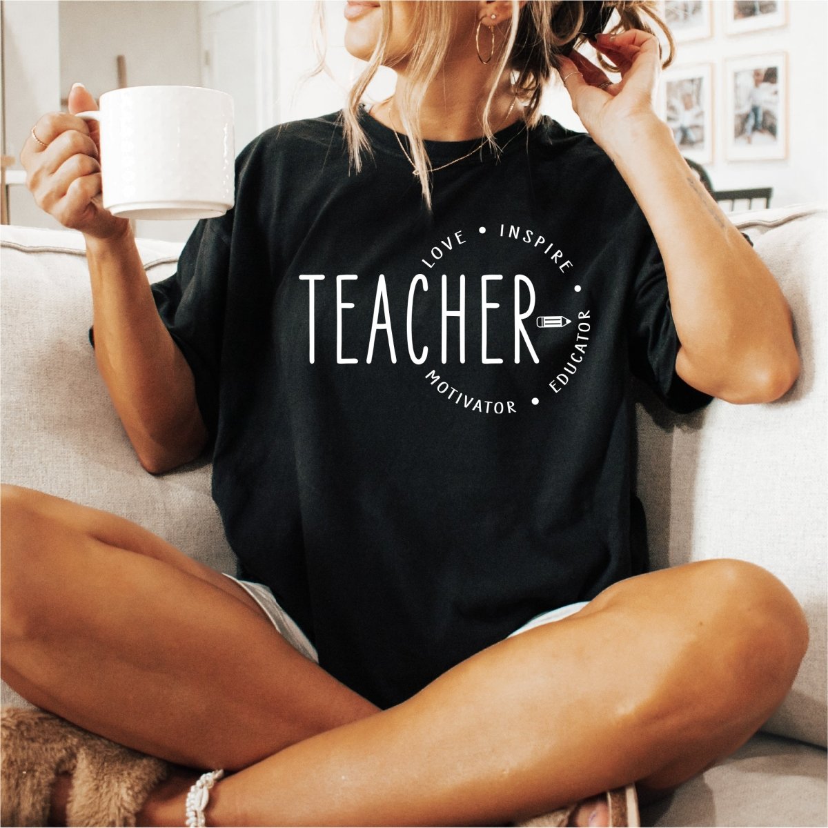 Teacher, Motivator, Educator (White) - DTF Transfer - PrintPony