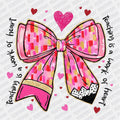 Teaching is a Work of Heart Coquette Ribbon DTF Transfer - PrintPony
