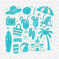 Teal Summer Coquette DTF transfer - PrintPony