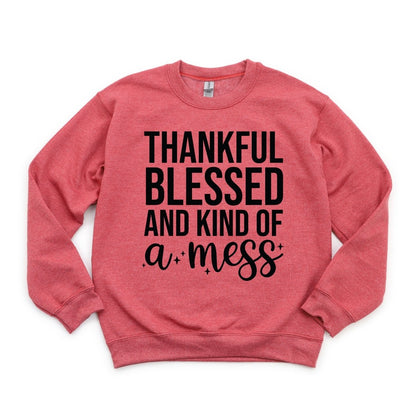 Thankful Blessed and Kind of a Mess - DTF Transfer - PrintPony™