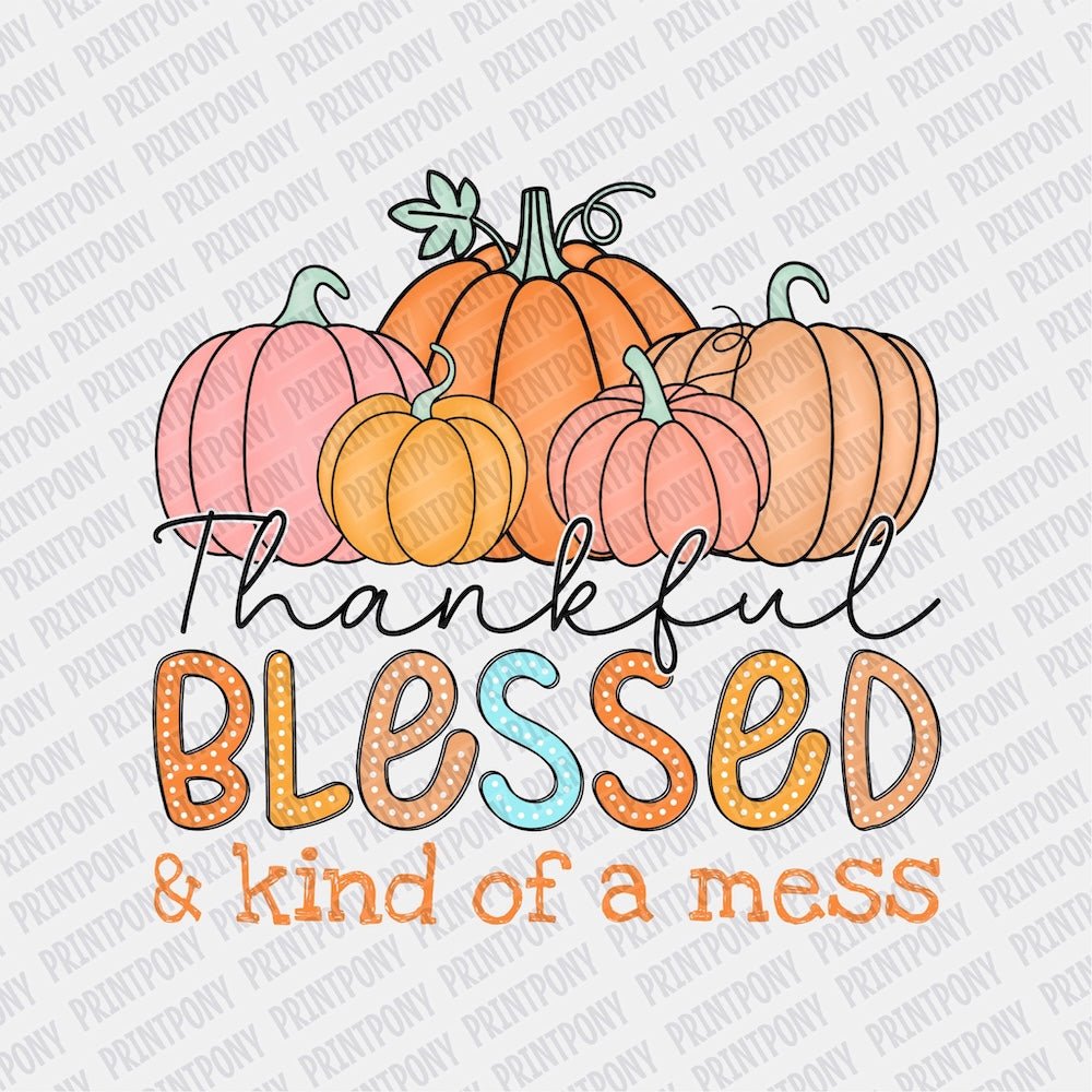 Thankful Blessed & Kind of Mess - Print Pony‚Ñ¢