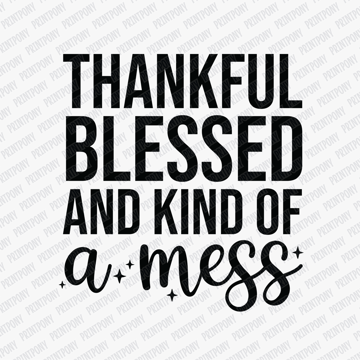 Thankful Blessed and Kind of a Mess - DTF Transfer