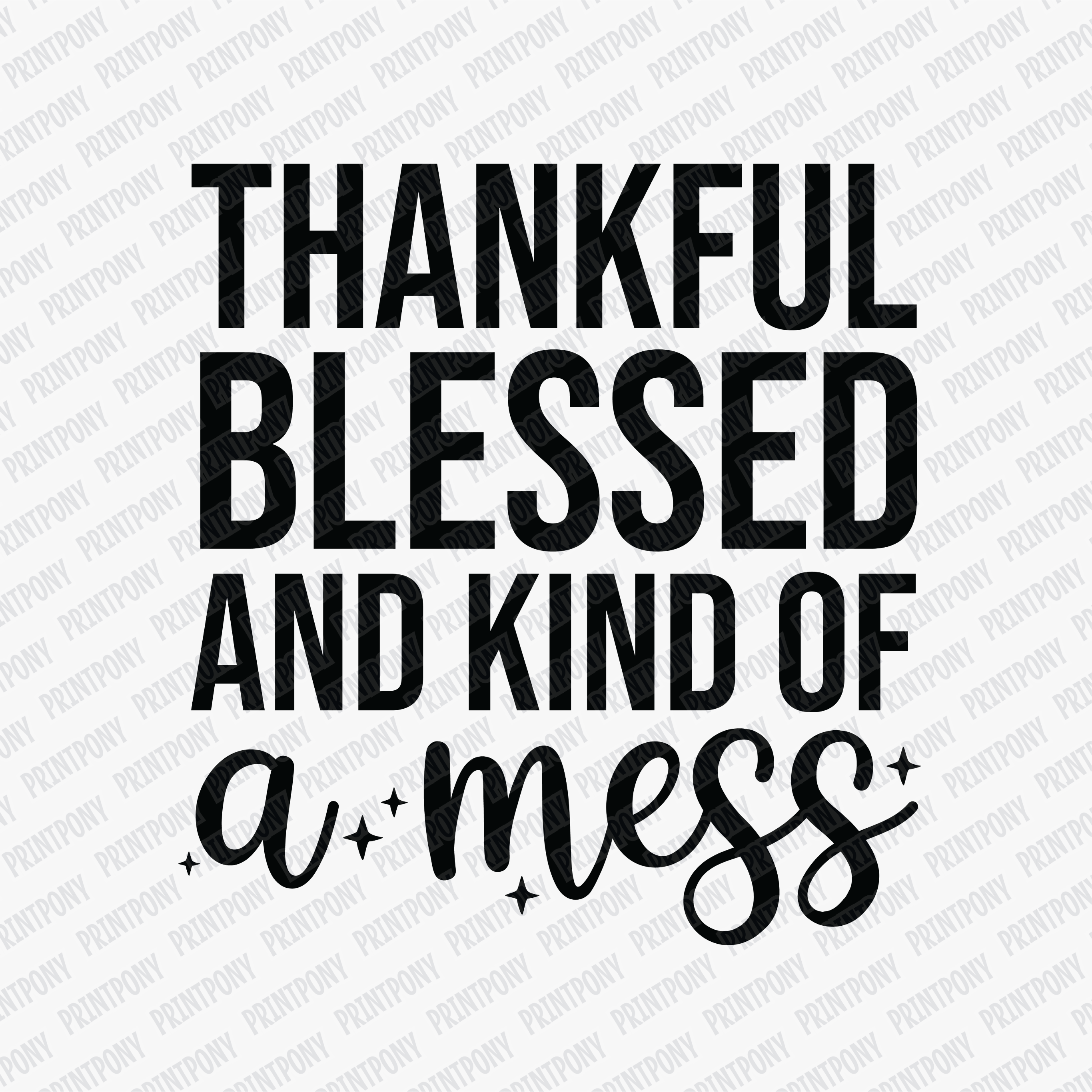 Thankful Blessed and Kind of a Mess - DTF Transfer