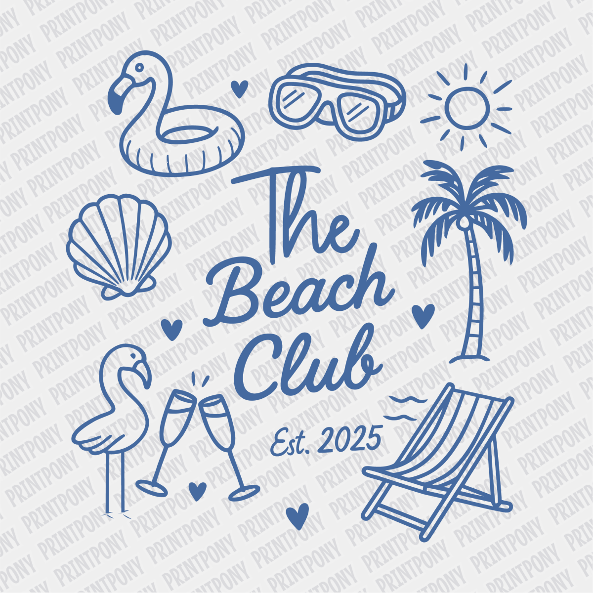 The Beach Club EST. 2025 - DTF transfer - PrintPony