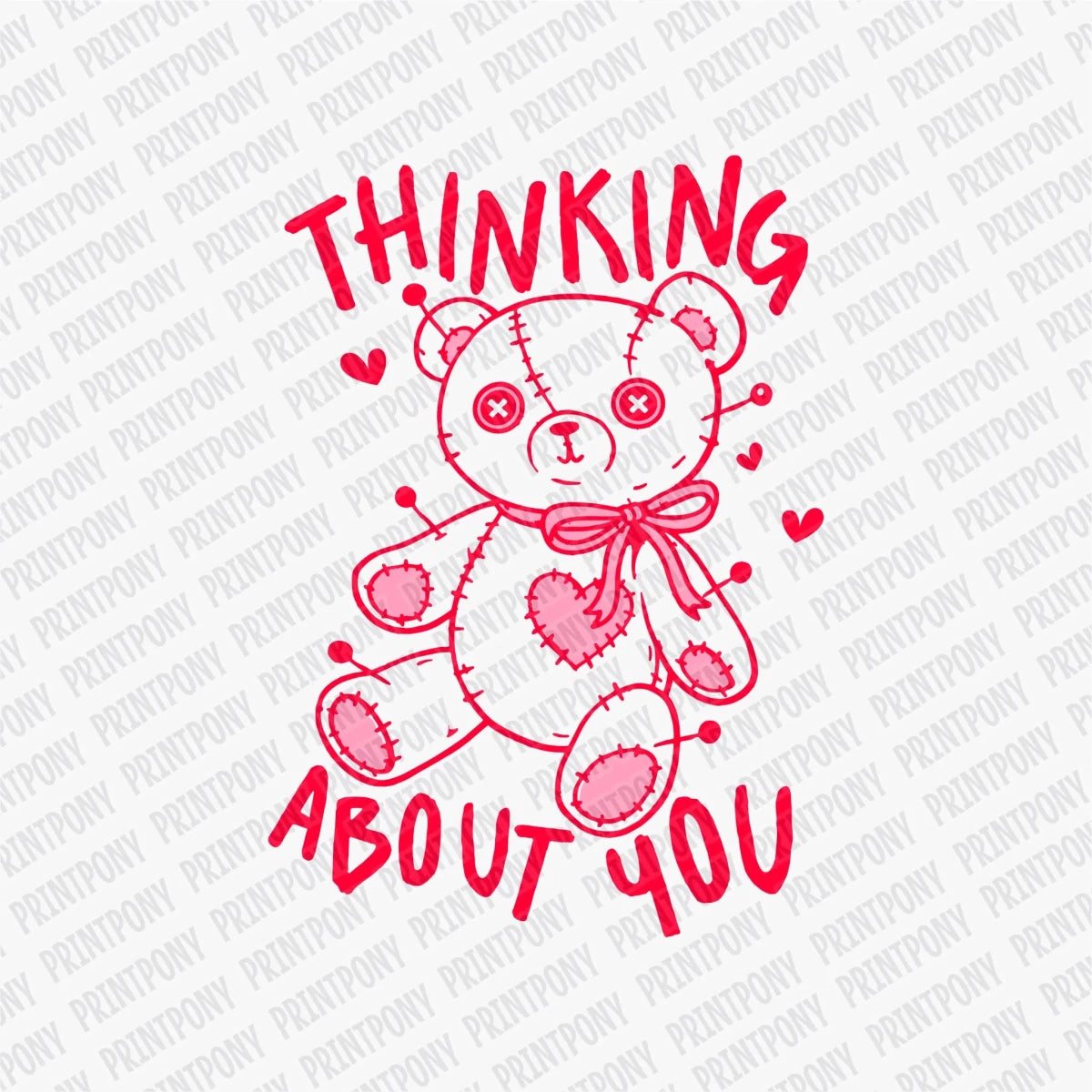Thinking About You | Valentine's Day DTF Transfer - PrintPony