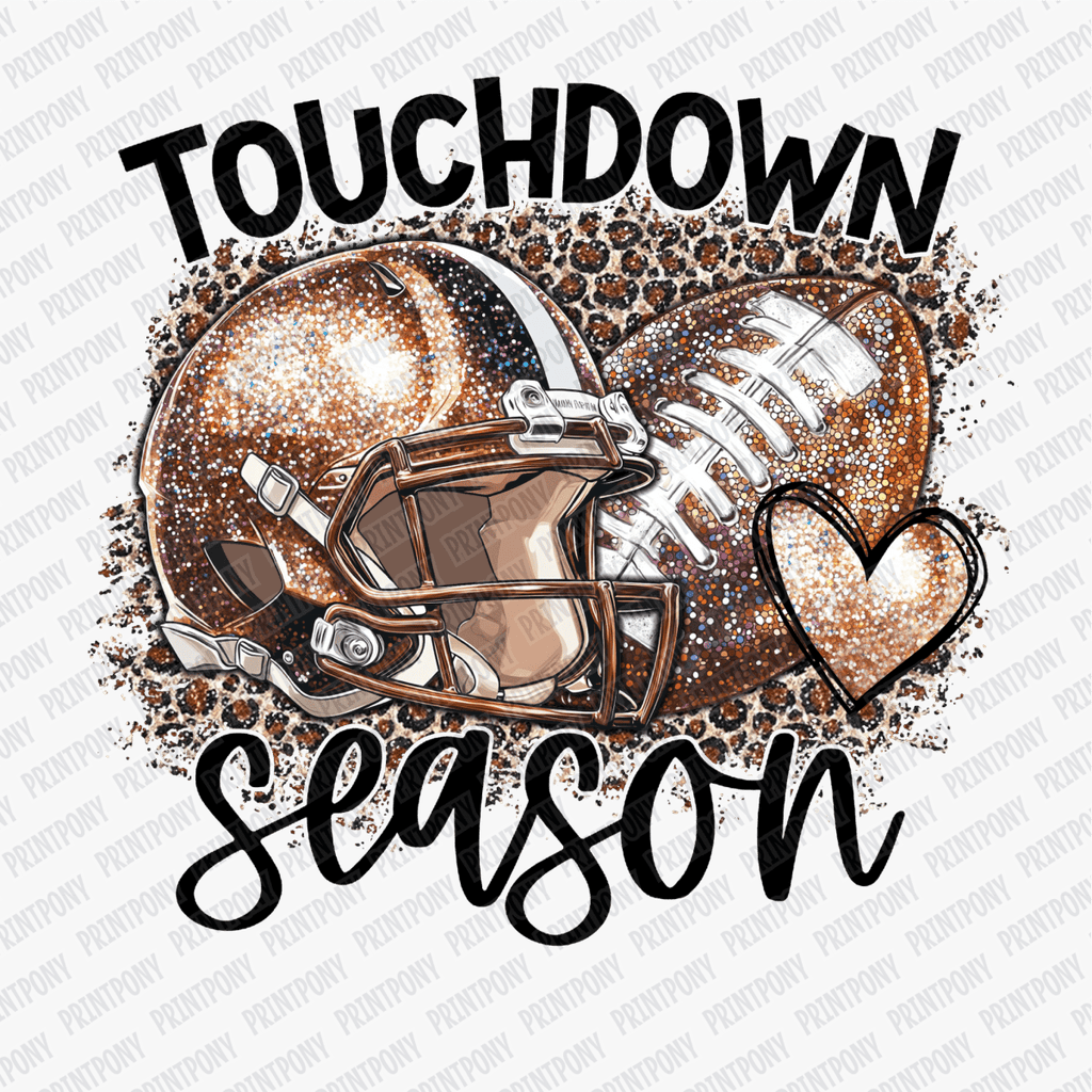 Touchdown Season Faux Glitter DTF Transfer - PrintPony™