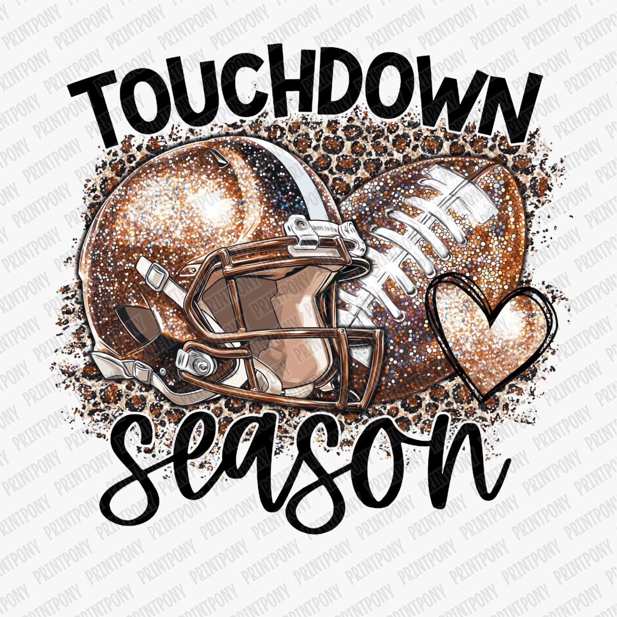 Touchdown Season Faux Glitter DTF Transfer - PrintPony™