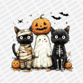 Trick or Treat Cats and Ghost Halloween DTF Transfer - PrintPony