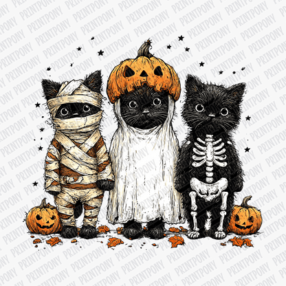Trick or Treat Cats Halloween DTF Transfer - PrintPony™