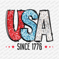 USA 1776 Faux Glitter Patriotic DTF transfer - PrintPony