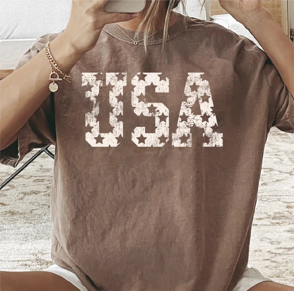 USA Stars Patriotic DTF Transfer Cream - PrintPony