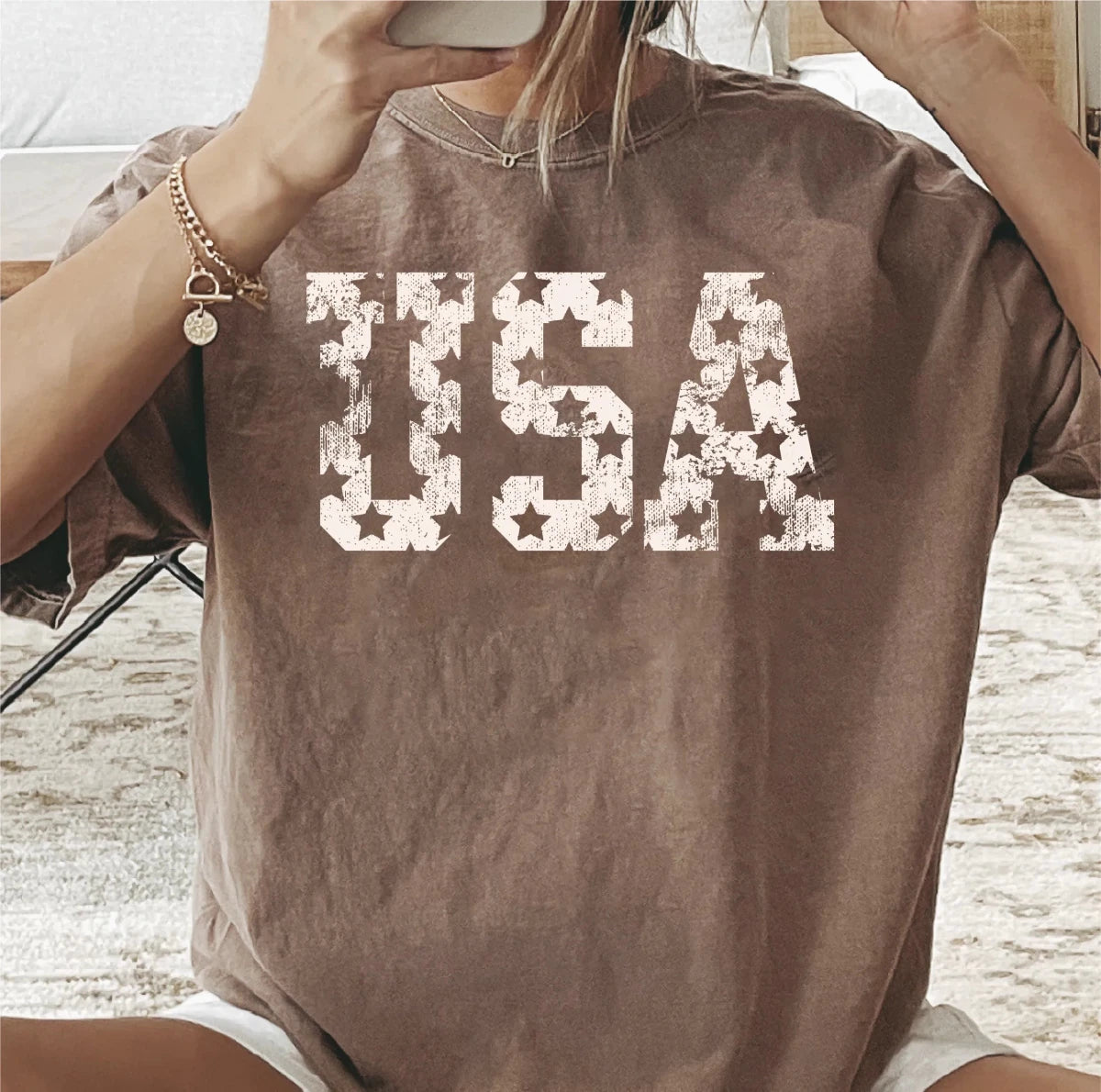 USA Stars Patriotic DTF Transfer Cream - PrintPony