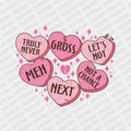 Valentine Candy Hearts DTF Transfer - PrintPony