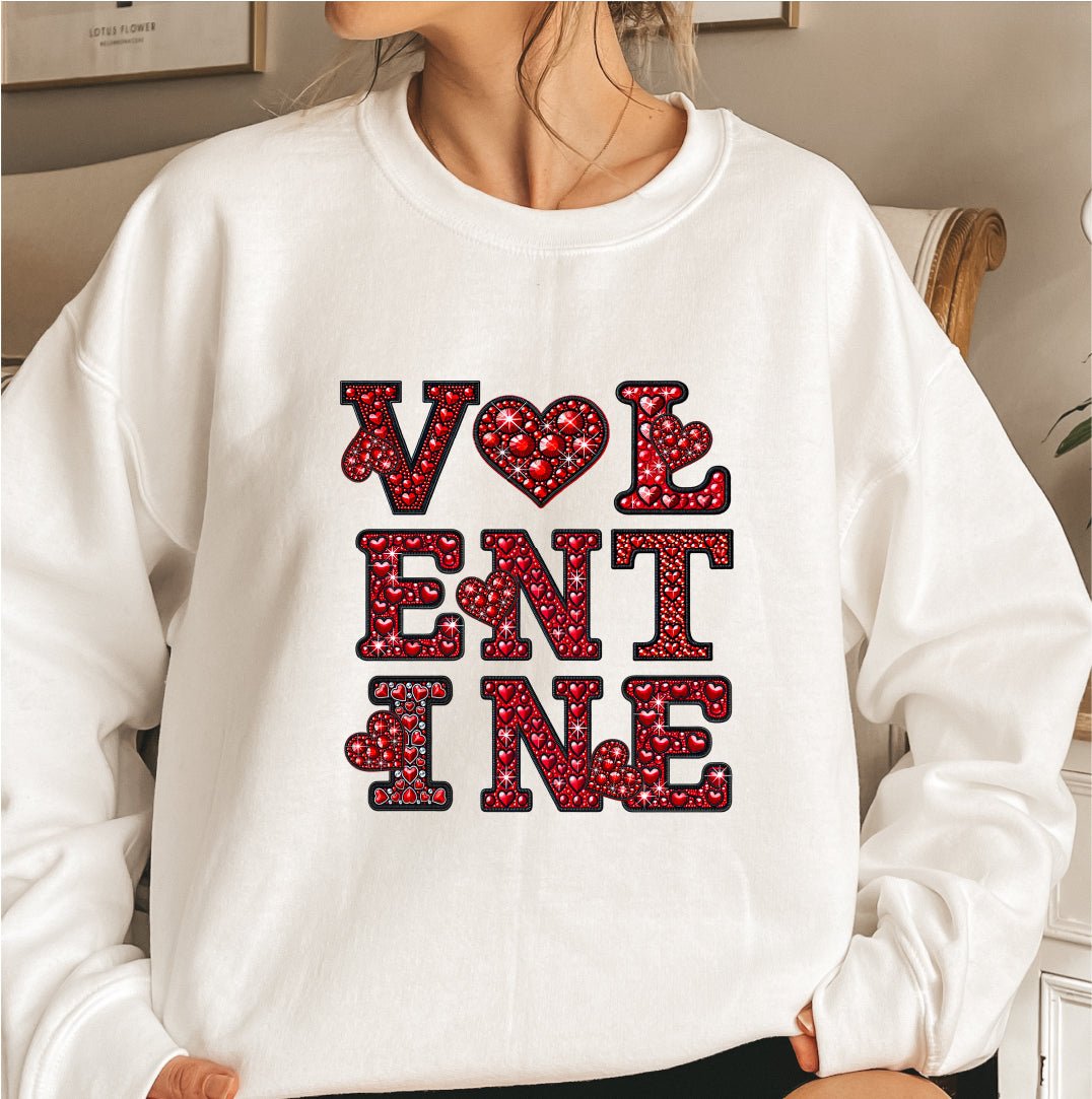 Valentine Faux Rhinestone Valentine's DTF Transfer - PrintPony