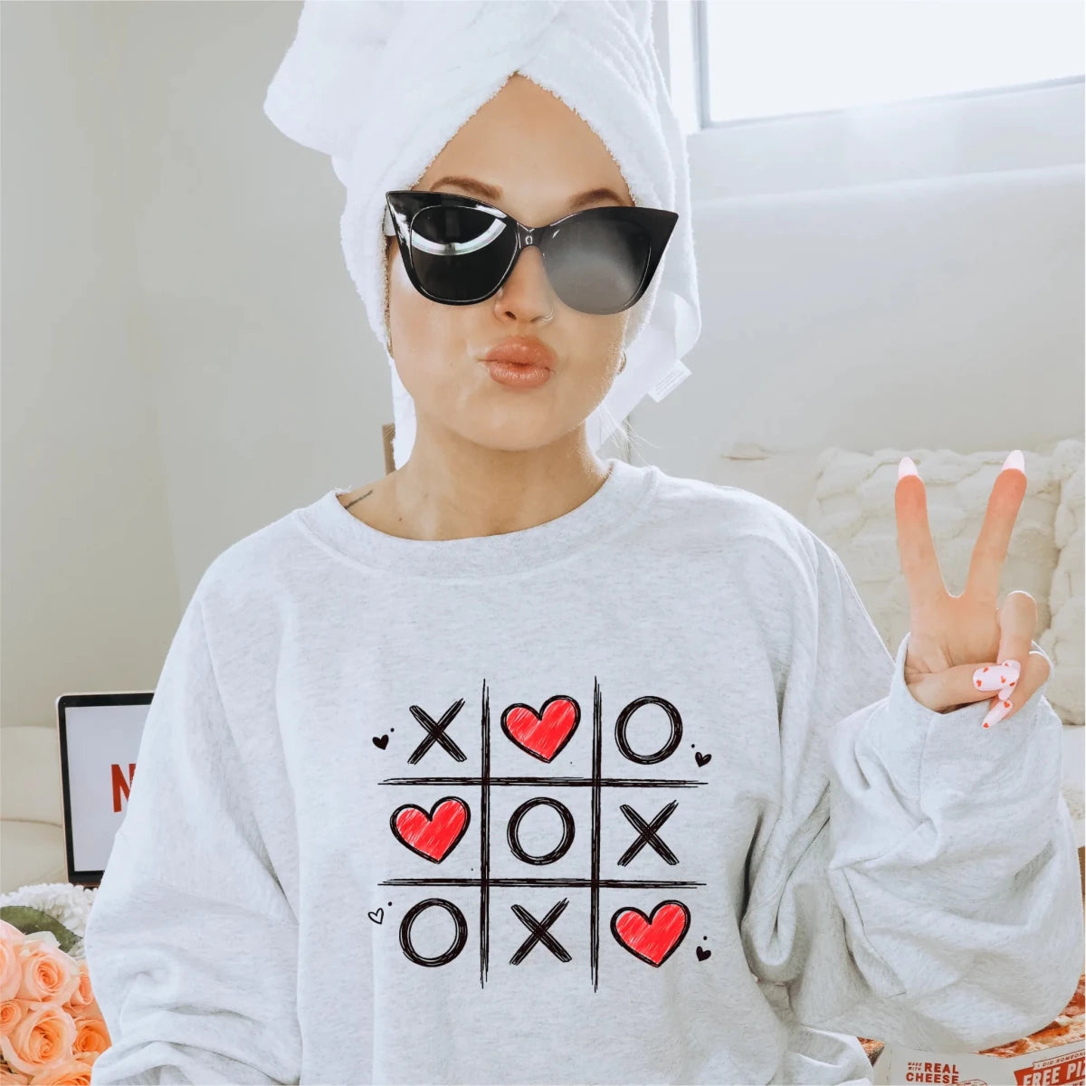 Valentine Tic Tac Toe | Valentine's Day DTF Transfer - PrintPony