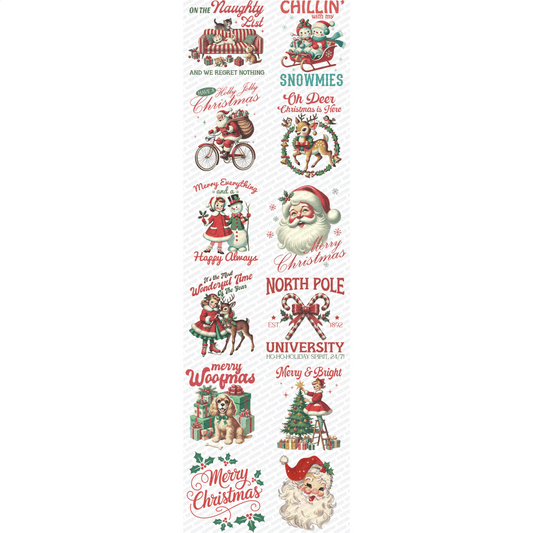 Vintage Christmas Premade DTF Gang Sheet (22.5" x 72") - PrintPony