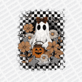 Vintage Ghost with Flowers DTF Transfer - PrintPony
