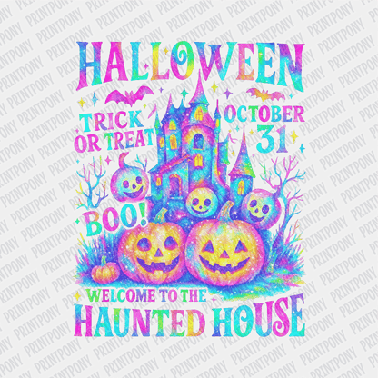 Welcome to the Haunted House Iridescent Halloween DTF Transfer - PrintPony™