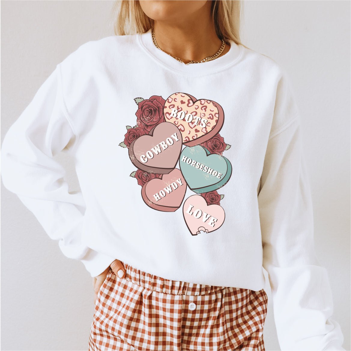 Western Hearts and Roses DTF Transfer - PrintPony