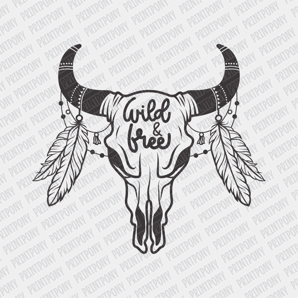 Wild and Free Boho Design DTF Transfer - PrintPony 