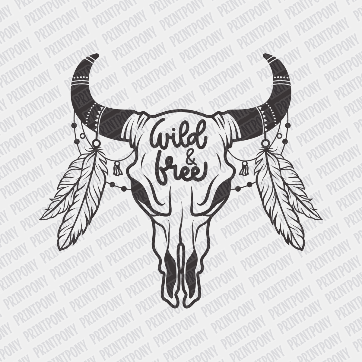 Wild and Free Boho Design DTF Transfer - PrintPony 