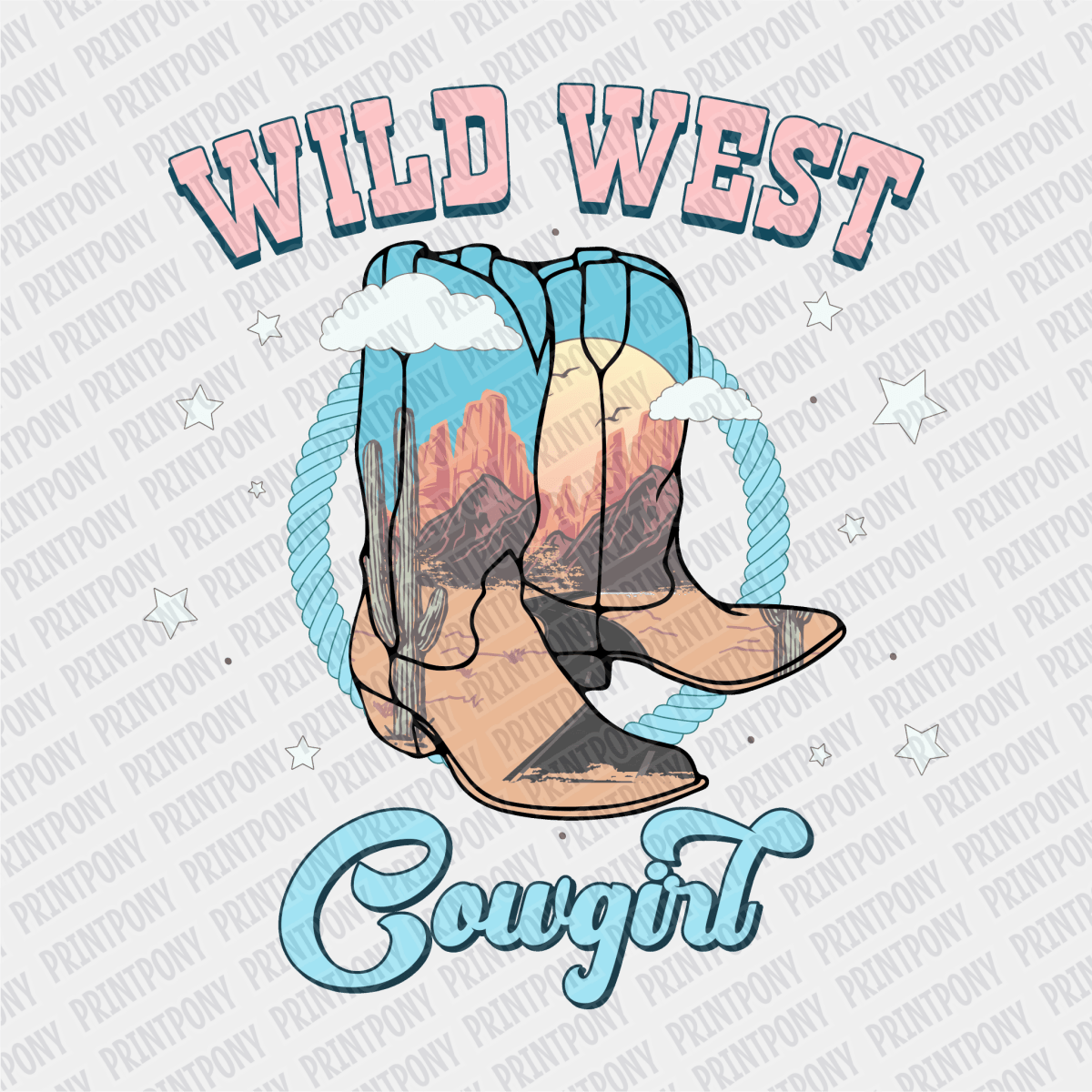 Wild West Cowgirl DTF Transfer - PrintPony