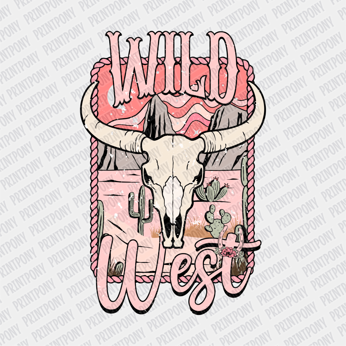 Wild West Design (with pocket) DTF Transfer - PrintPony