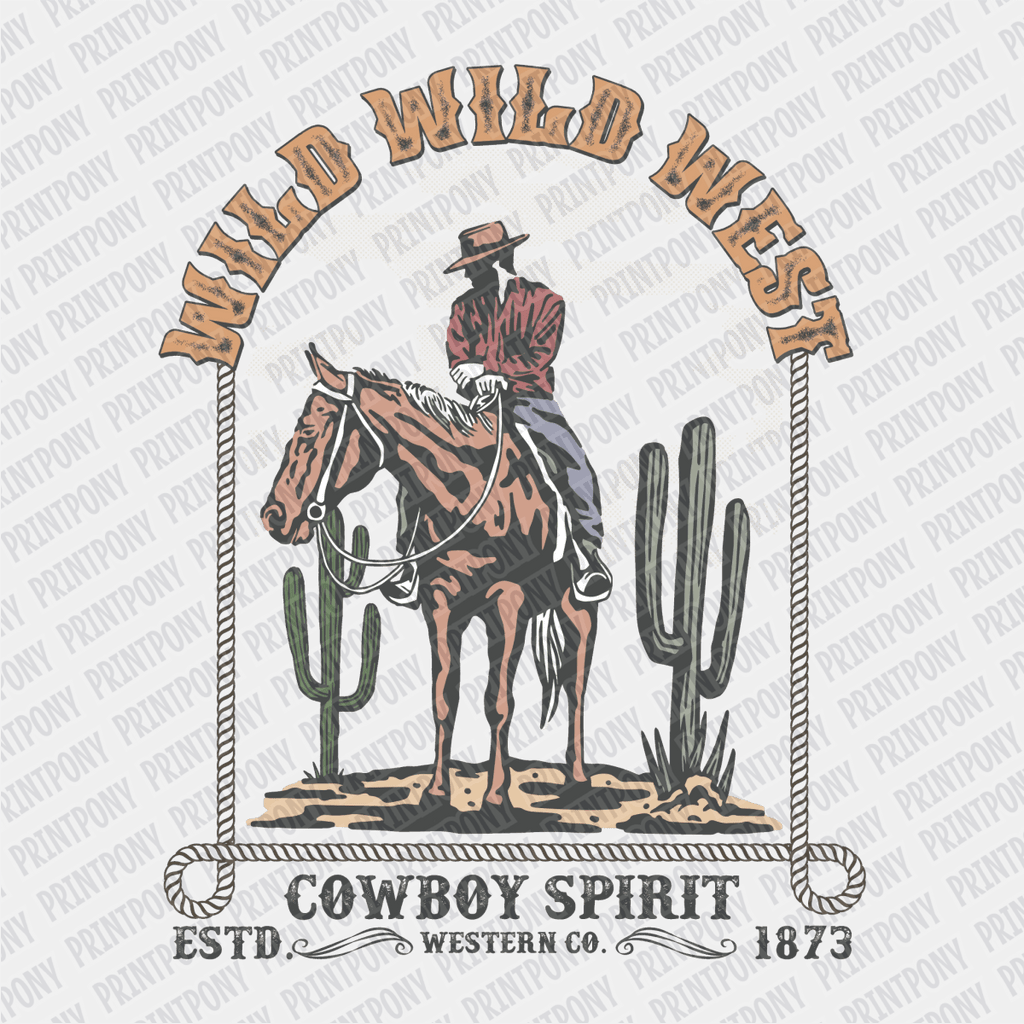 Wild Wild West Cowboy Spirit DTF Transfer - PrintPony