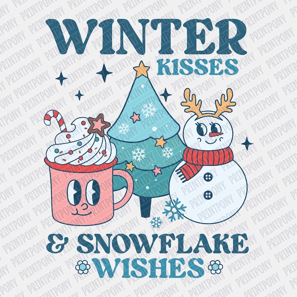Winter Kisses & Snowflake wishes DTF transfer - Print Pony‚Ñ¢