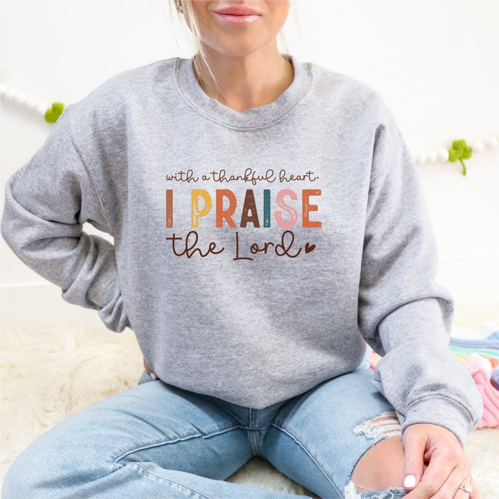 With a Thankful Heart, I Praise the Lord - (Distressed) DTF Transfer - PrintPony™