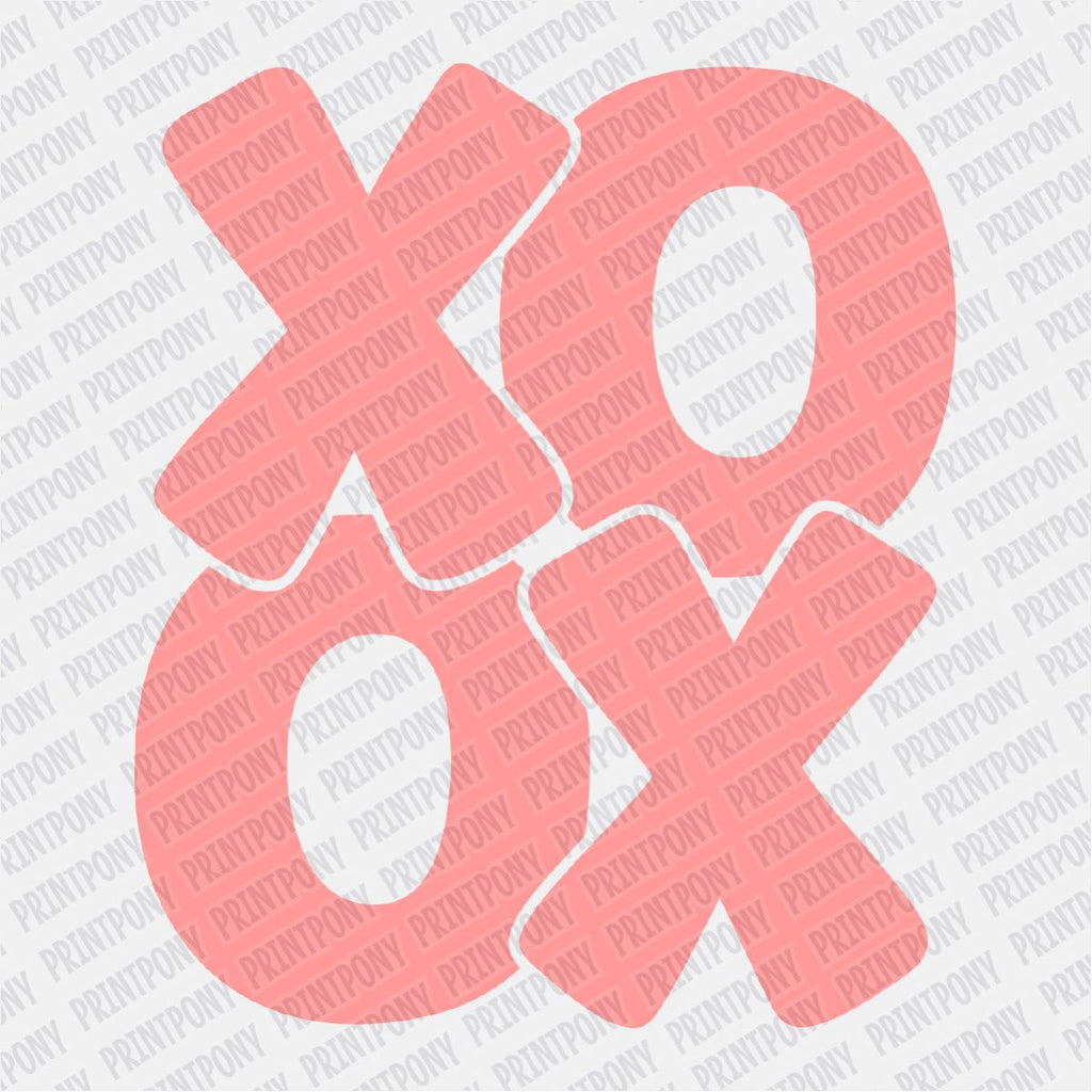 XOXO Peach Colored Valentine's Day DTF Transfer - PrintPony