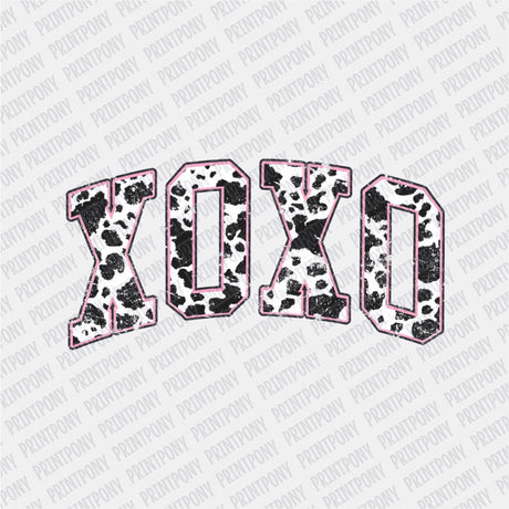 XOXO Pink Cow Print - Ready to Press DTF Transfer - Print Pony™