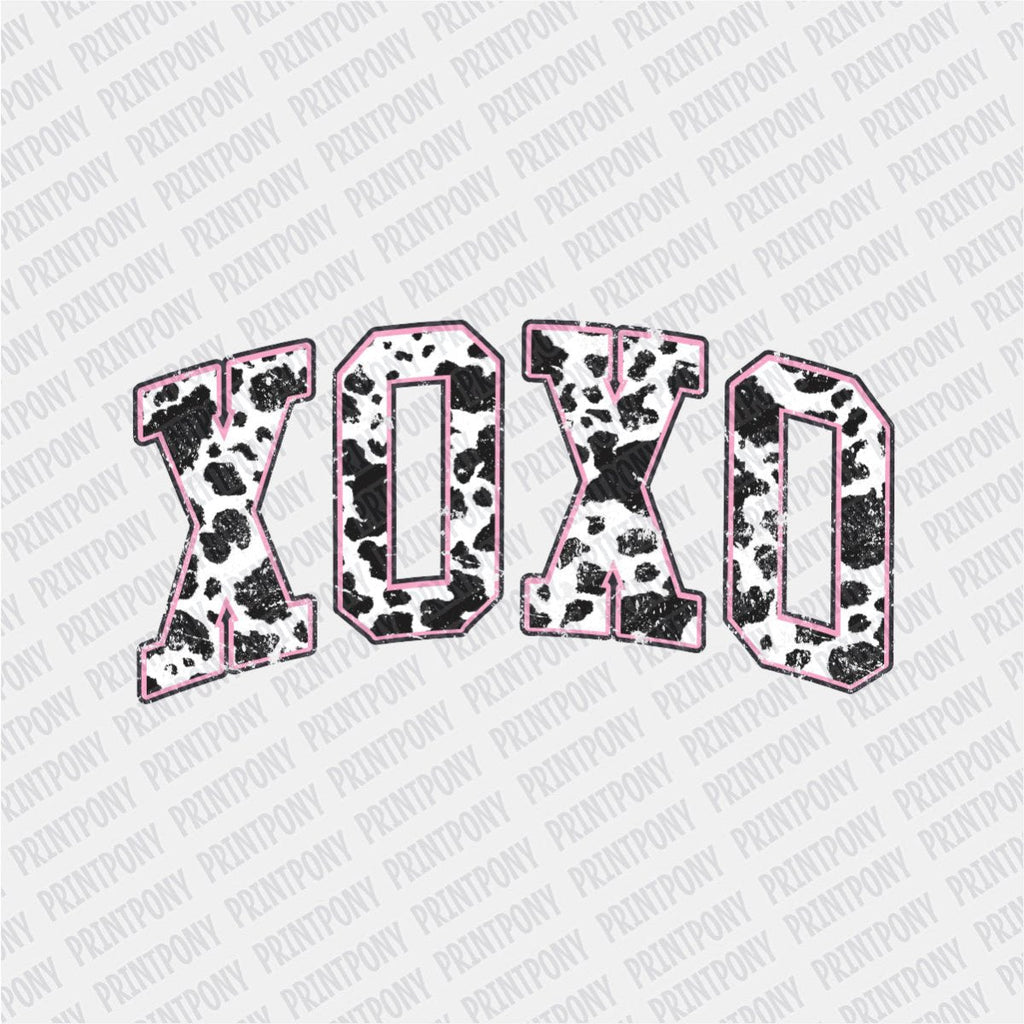 XOXO Pink Cow Print - Ready to Press DTF Transfer - PrintPony®
