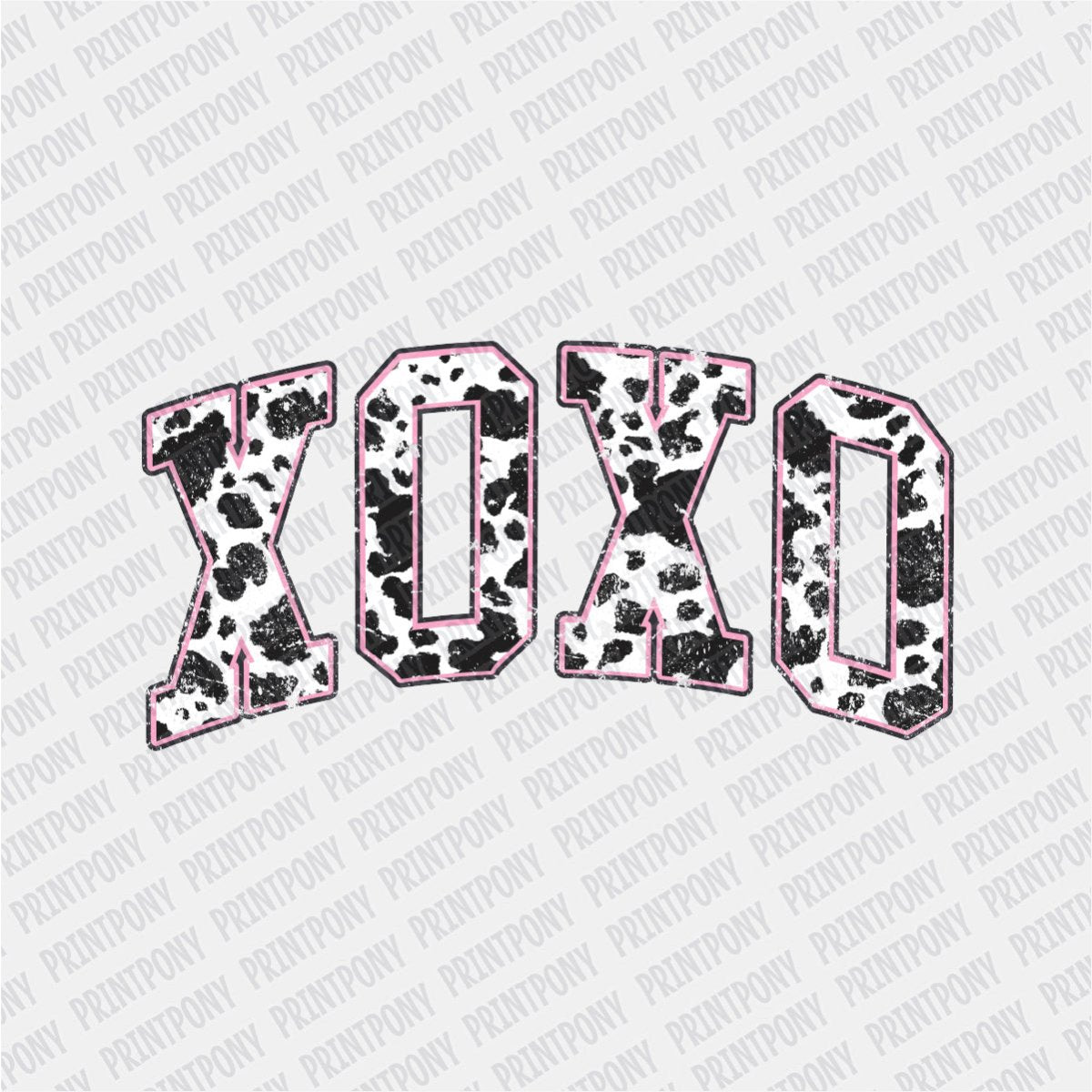 XOXO Pink Cow Print - Ready to Press DTF Transfer - PrintPony®