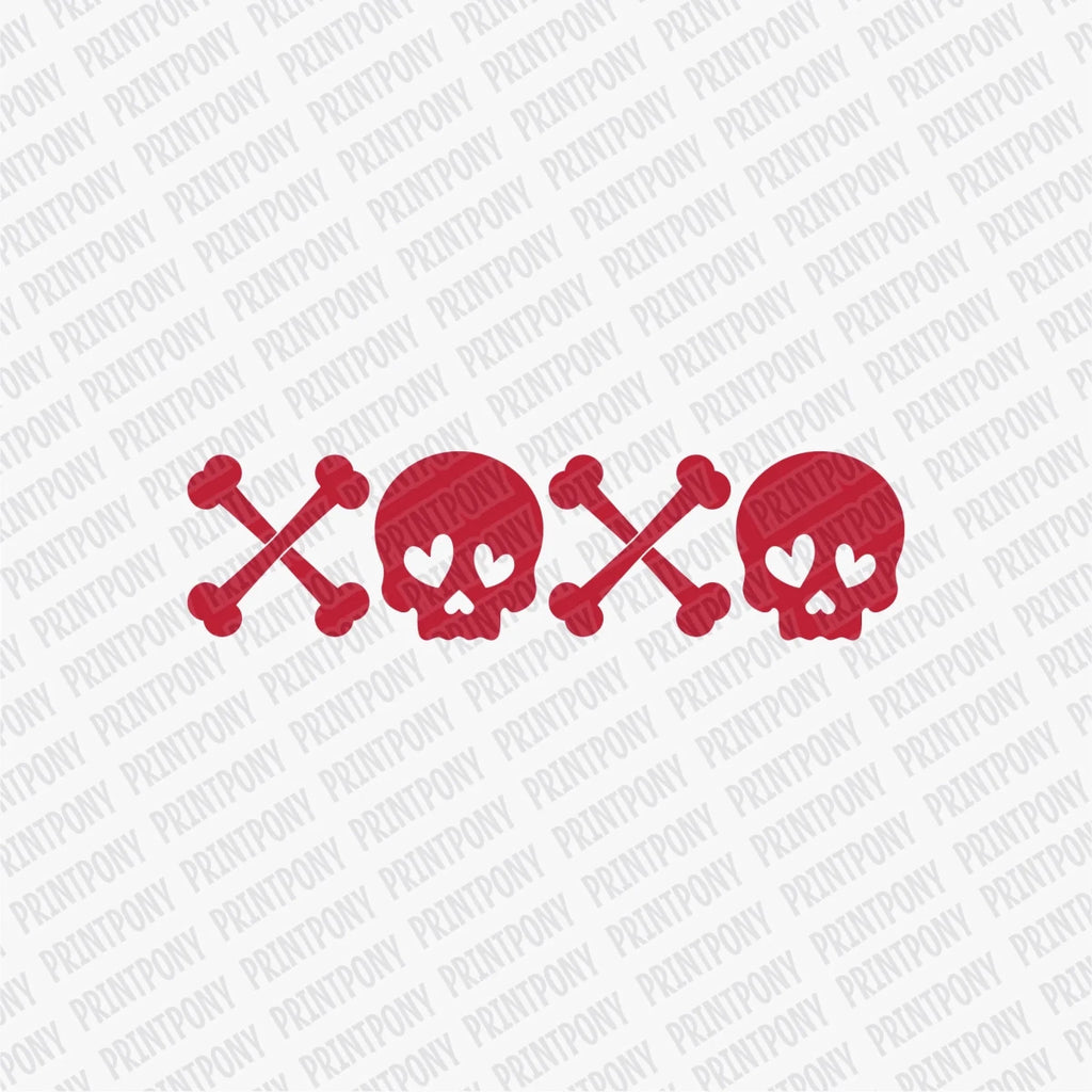 XOXO Red Skulls | Valentine's Day DTF Transfer - PrintPony