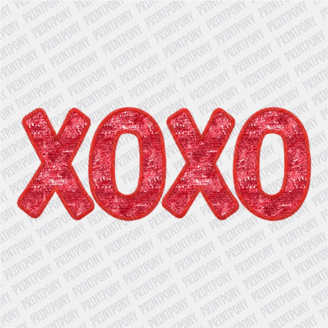 XOXO Red Valentines Faux Embroidery DTF Transfer - Print Pony™