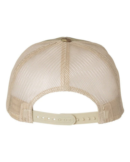 YP Classics 6606 Multicam Green & Khaki Camo Retro Trucker Hat - PrintPony
