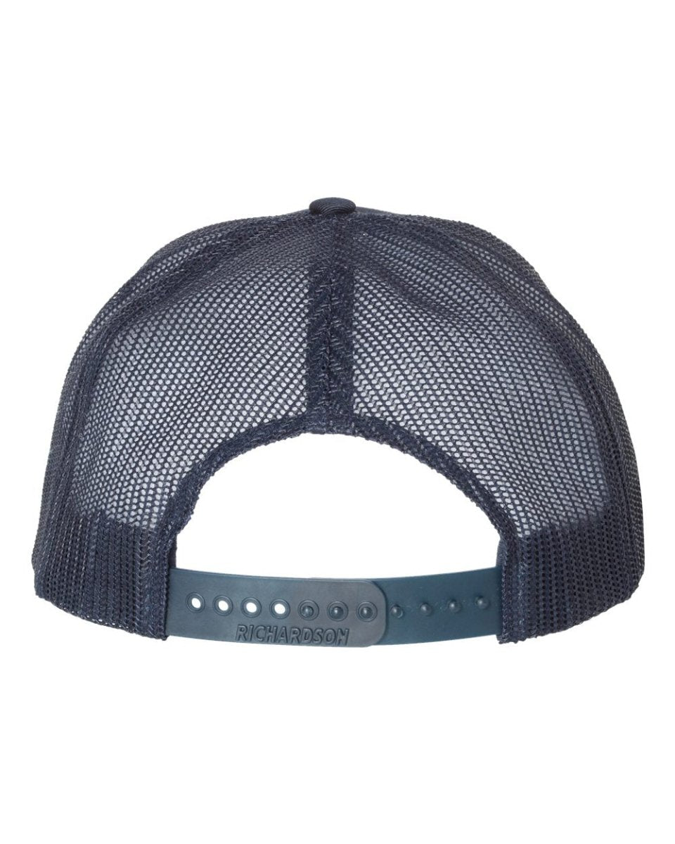 YP Classics 6606 Navy & White Retro Trucker Hat - Print Pony™