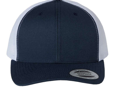 YP Classics 6606 Navy & White Retro Trucker Hat - Print Pony™